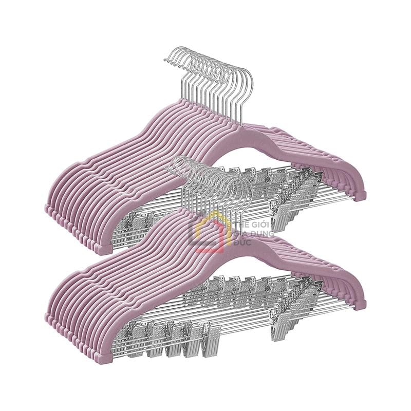 set-mac-phu-nhung-kem-kep-treo-quan-vay-songmics-30-chiec Set mắc phủ nhung kèm kẹp treo quần/váy Songmics 30 chiếc
