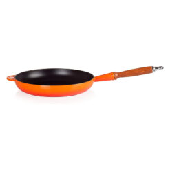 Chảo gang LeCreuset Bratpfanne m. Holzgriff 28cm Orange