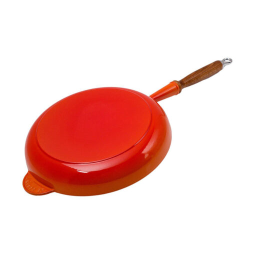 Chảo gang LeCreuset Bratpfanne m. Holzgriff 28cm Orange