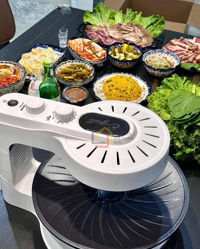 bep-nuong-quay-tron-khong-mui-khong-khoi-e-grill1 Bếp nướng quay tròn không mùi, không khói E-Grill