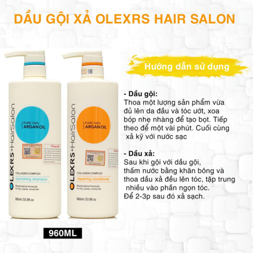 Cặp dầu gội xả Olexrs Argan Oil Collagen Hair Salon 960ml