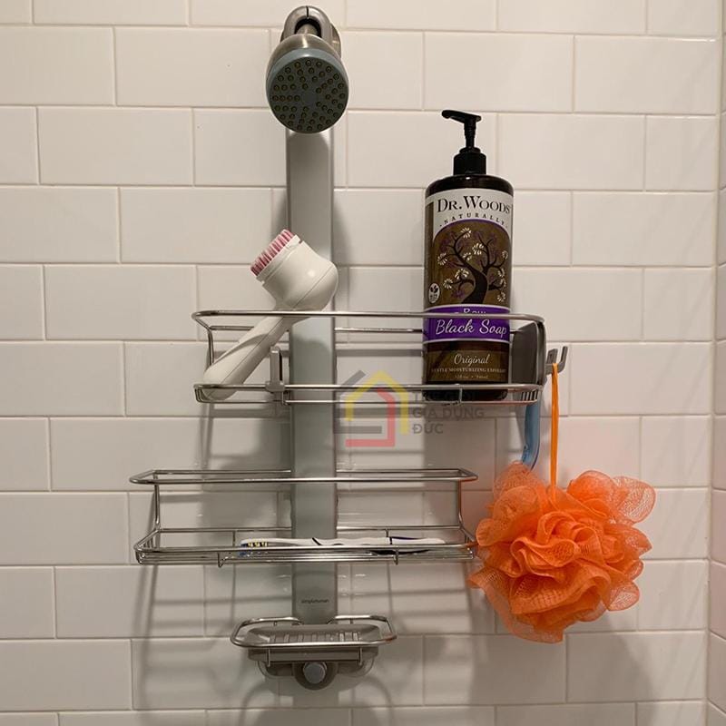 gia-de-dung-cu-nha-tam-caddy-simplehuman9 Giá để dụng cụ nhà tắm Caddy Simplehuman loại treo vách kính, không cần khoan đục