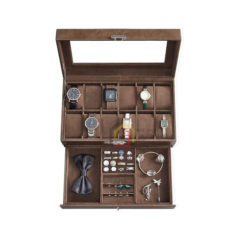 hop-dung-dong-ho-da-songmics-2-tang Hộp đựng đồng hồ da Songmics 2 tầng