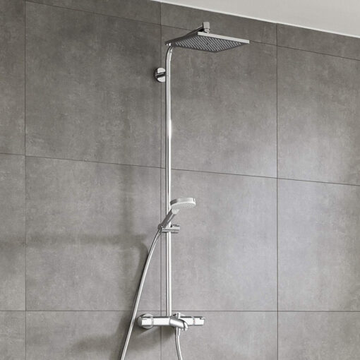 Sen cây Hansgrohe Crometta E 240 1Jet Showerpipe 3in1 (27298000 - Bát vuông)