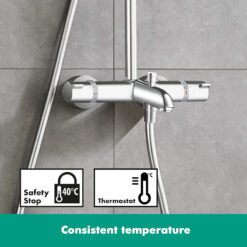 Sen cây Hansgrohe Crometta E 240 1Jet Showerpipe 3in1 (27298000 - Bát vuông)