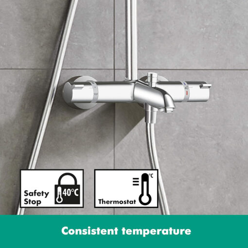 Sen cây Hansgrohe Crometta E 240 1Jet Showerpipe 3in1 (27298000 - Bát vuông)