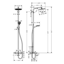 Sen cây Hansgrohe Crometta E 240 1Jet Showerpipe 3in1 (27298000 - Bát vuông)