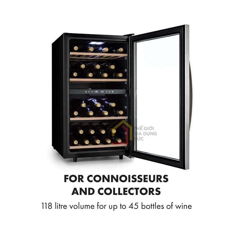tu-ruou-klarstein-vinamour-45d-118l-2 Tủ rượu Klarstein Vinamour 45D 118L
