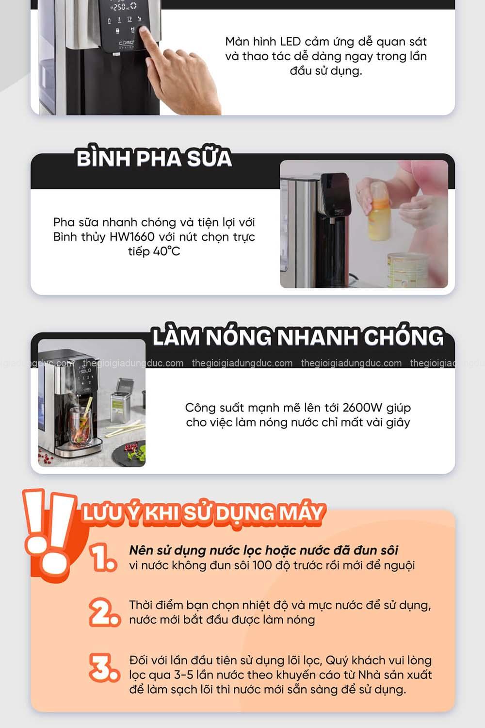 Bình thủy Caso HW1660 4L chính hãng