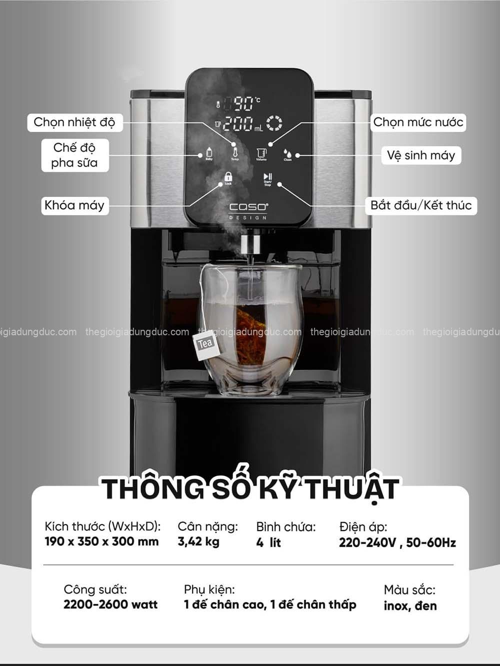 Bình thủy Caso HW1660 4L chính hãng