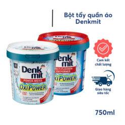 Bột tẩy vết ố trên vải, quần áo trắng mạnh mẽ Denkmit Oxi Power