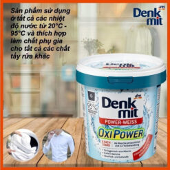 Bột tẩy vết ố trên vải, quần áo trắng mạnh mẽ Denkmit Oxi Power