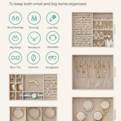 Hộp đựng trang sức, kính mắt Songmics 5 lớp có nắp kính