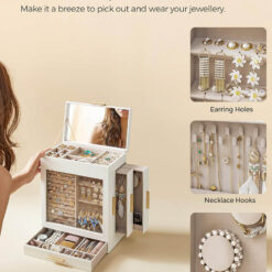 Hộp đựng trang sức, kính mắt Songmics 5 lớp có nắp kính