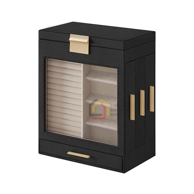 hop-dung-trang-suc-kinh-mat-songmics-5-lop-co-nap-kinh9 Hộp đựng trang sức, kính mắt Songmics 5 lớp có nắp kính