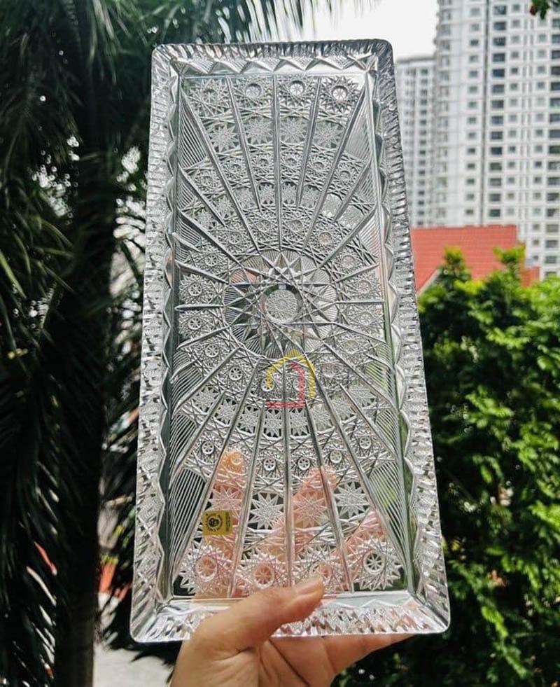 khay-pha-le-mai-chu-nhat-bohemia-40-x-17cm Khay pha lê mài chữ nhật Bohemia 40 x 17cm