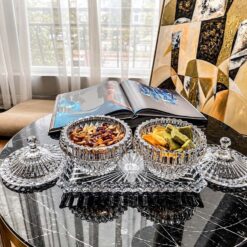 Set đĩa và thố pha lê Rogaska Crown Jewel
