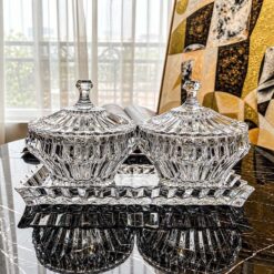 Set đĩa và thố pha lê Rogaska Crown Jewel