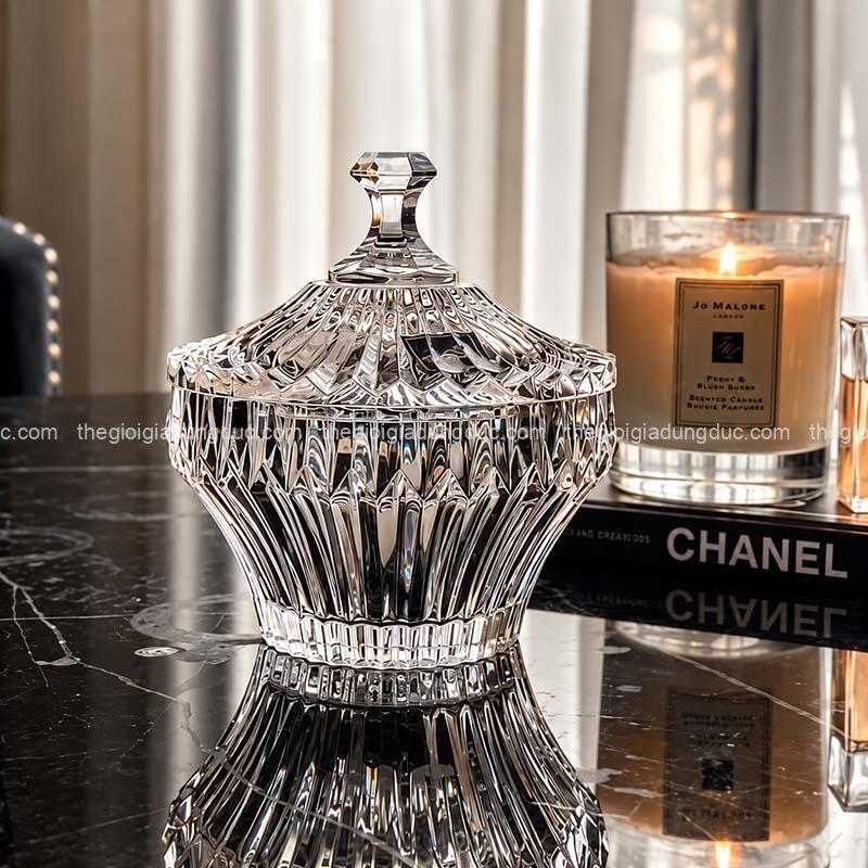 Set đĩa và thố pha lê Rogaska Crown Jewel