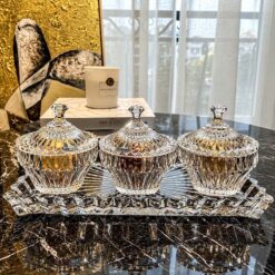Set đĩa và thố pha lê Rogaska Crown Jewel