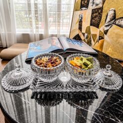 Set đĩa và thố pha lê Rogaska Crown Jewel
