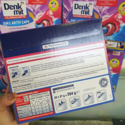 Viên giặt xả Denkmit 3 in 1 Aktiv Caps hộp 22v