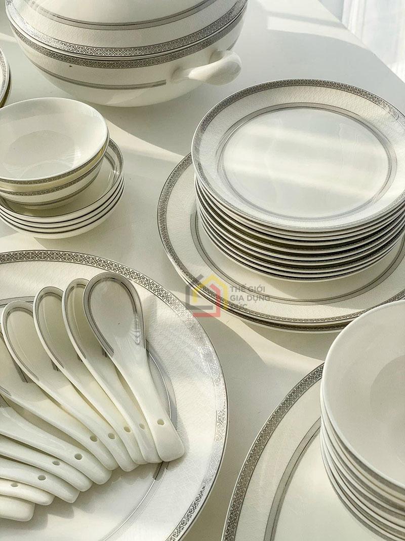 bo-bat-dia-su-xuong-imperial-london-bach-kim-anh-50-mon1 Bộ bát đĩa sứ xương Imperial London bạch kim anh 50 món