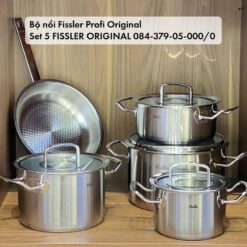 Bộ nồi Fissler Profi Original 5 món vung kính (4 nồi, 1 chảo 24cm/28cm)