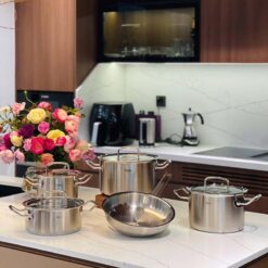 Bộ nồi Fissler Profi Original 5 món vung kính (4 nồi, 1 chảo 24cm/28cm)