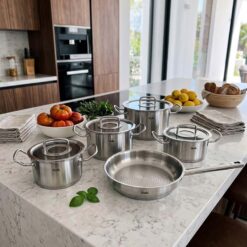 Bộ nồi Fissler Profi Original 5 món vung kính (4 nồi, 1 chảo 24cm/28cm)