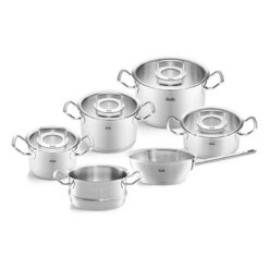 Bộ nồi Fissler Profi set 6 món vung kính (4 nồi, 1 chảo sâu lòng, 1 xửng hấp)