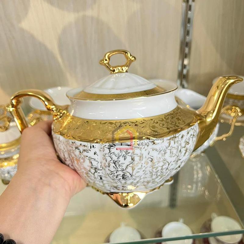 bo-tra-su-ma-vang-men-ngoc-trai-tiep-khac-bc115-2 Bộ trà sứ mạ vàng men ngọc trai Tiệp khắc BC115
