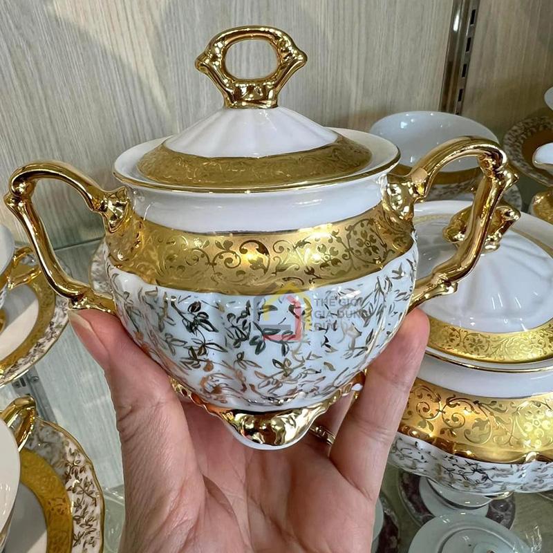 bo-tra-su-ma-vang-men-ngoc-trai-tiep-khac-bc115-3 Bộ trà sứ mạ vàng men ngọc trai Tiệp khắc BC115