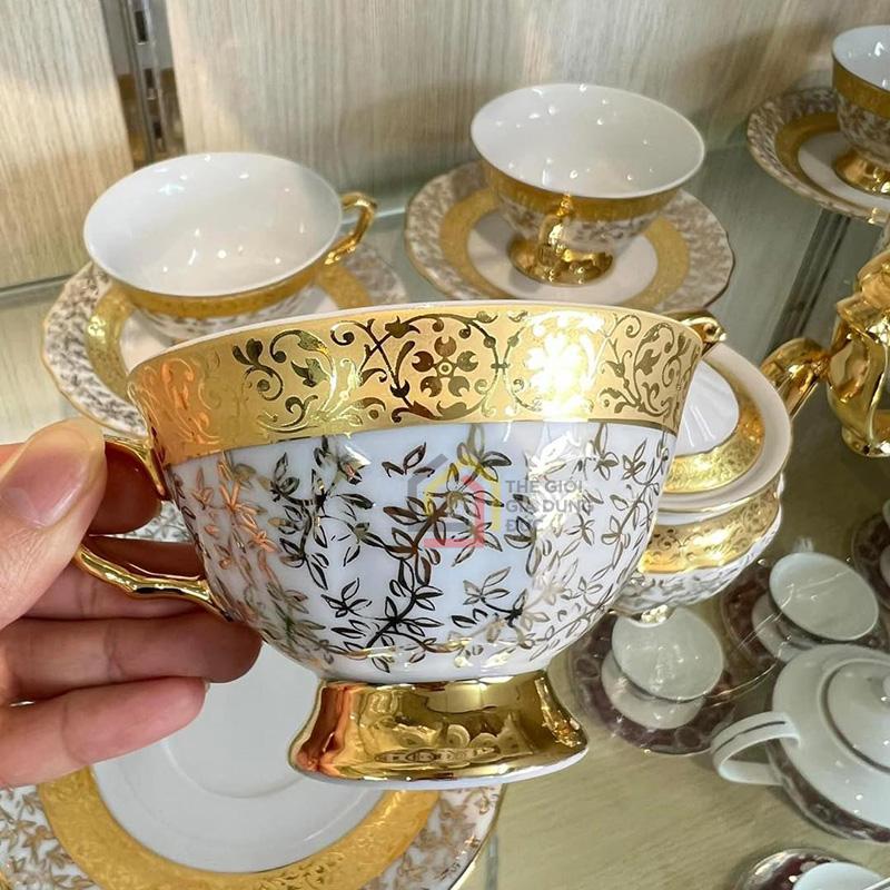 bo-tra-su-ma-vang-men-ngoc-trai-tiep-khac-bc115-4 Bộ trà sứ mạ vàng men ngọc trai Tiệp khắc BC115