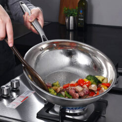 Chảo inox Casani Wokpan sâu lòng, size 28cm