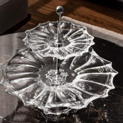 Kệ bánh, hoa quả pha lê 2 tầng Bohemia Plantica