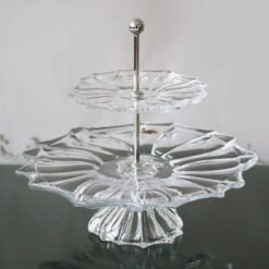 Kệ bánh, hoa quả pha lê 2 tầng Bohemia Plantica