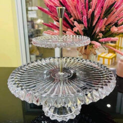 Khay bánh 2 tầng Rogaska Crown Jewel cao cấp