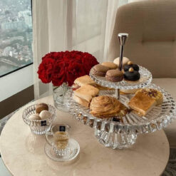 Khay bánh 2 tầng Rogaska Crown Jewel cao cấp