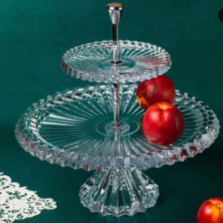 Khay bánh 2 tầng Rogaska Crown Jewel cao cấp