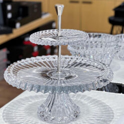 Khay bánh 2 tầng Rogaska Crown Jewel cao cấp