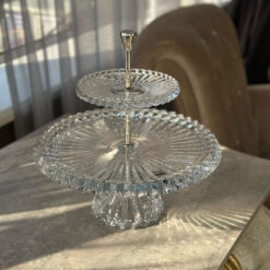 Khay bánh 2 tầng Rogaska Crown Jewel cao cấp