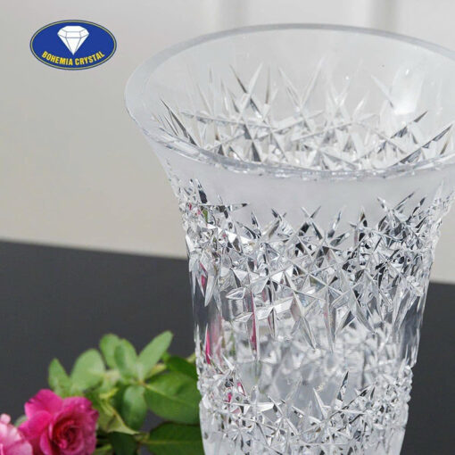 Lọ hoa pha lê chân đế Bohemia 25cm