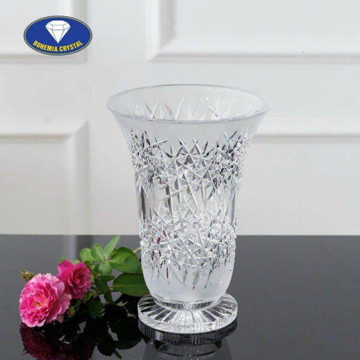 Lọ hoa pha lê chân đế Bohemia 25cm