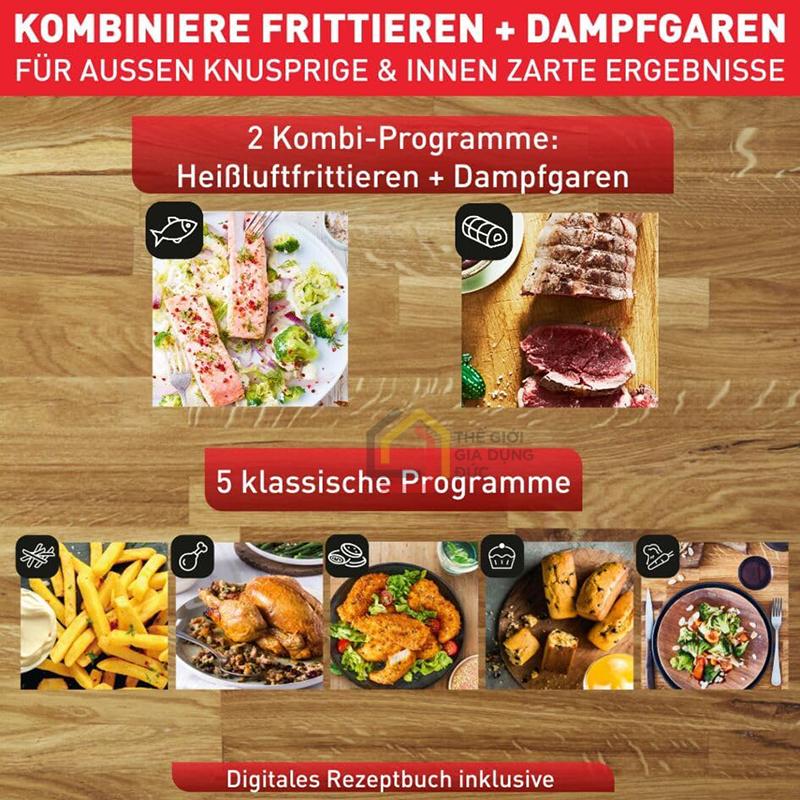 noi-chien-khong-dau-ket-hop-hap-tefal-fw201815-6 Nồi chiên không dầu kết hợp hấp Tefal FW201815 6,5l