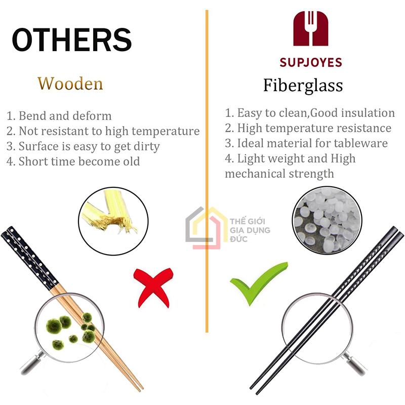 set-5-doi-dua-supjoyes-chopsticks4 Sét 5 đôi đũa Supjoyes Chopsticks