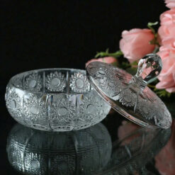 Set khay và 2 thố mứt có nắp Bohemia