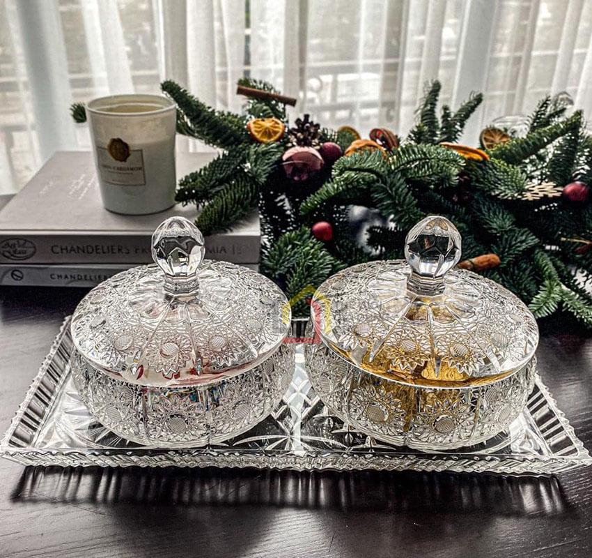 set-khay-va-2-tho-mut-co-nap-bohemia (7) Set khay và 2 thố mứt có nắp Bohemia