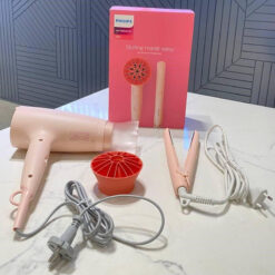 Set máy sấy tóc & máy ép tóc Philips BHP398/00 màu hồng