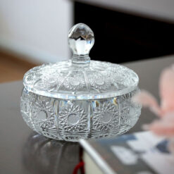 Thố mứt có nắp Bohemia đường kính 16cm